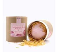 Blooming Pink Bliss Aromatherapy Set - Frankincense & Rose Bath Bomb, Himalayan Bath Salt with Marigold Petals - Eco-Friendly Packaging - Handmade in The UK