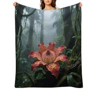 Blooming Rafflesia Flannel Fleece Throw Blanket Soft Cozy Throws for Couch Sofa Bed Farmhouse Blanket Comfort Decorative Travel Blankets Lightweight All Season 60"x80"