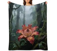 Blooming Rafflesia Flannel Fleece Throw Blanket Soft Cozy Throws for Couch Sofa Bed Farmhouse Blanket Comfort Decorative Travel Blankets Lightweight All Season 50"x60"