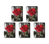 Blooming Red Rose Car Air Freshener Hanging Incense Chips 5 Pack Automotive Scented Hanging Sheets for Car Home Auto Interior Decor Square,White-Style
