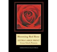 Blooming Red Rose: Extra Large Print Cross Stitch Pattern