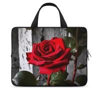 Blooming Red Rose Laptop Sleeve Ultra-Thin, Waterproof Laptop Bags, Portable Protective Computer Bag with Hand Strap, Style, 10inch