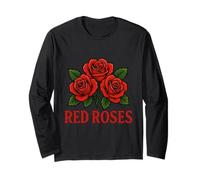 Blooming Red Roses Illustration Long Sleeve T-Shirt