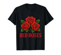 Blooming Red Roses Illustration T-Shirt