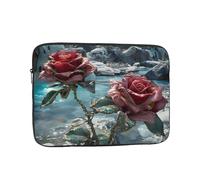 Blooming Red Roses Patterned Laptop Sleeve 17 Inch Shockproof For Slim Protective Notebook Computer Bag Briefcase