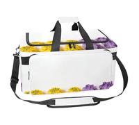 Blooming Romance on Plain White Background Durable Sports Gym Bag with Multiple Pockets, Lightweight Travel Workout Bag for Daily Use