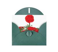 Blooming Roses Greeting Cards For All Occasions - Blank Greeting Cards With Envelopes, Holiday Cards 4x6 Inches (Horizontal) Dark Green