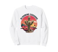 Blooming Saguaro Cactus Desert Sunset Graphic Sweatshirt