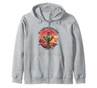 Blooming Saguaro Cactus Desert Sunset Graphic Zip Hoodie