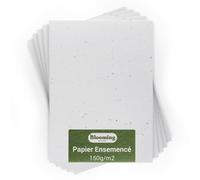 BLOOMING Seed Paper - Pack of 10 - A5 150gsm - 15 x 21 cm - White Blank - Biodegradable Wildflower Seeds - Cards, Invitations, Prints