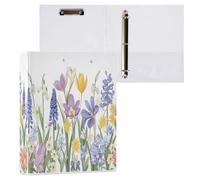 Blooming Spring Garden 3 D-Ring Binder A4 1 Pack with 200 Sheet for Kids School Supplies Women Men Office