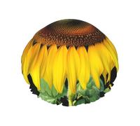 Blooming Sunflower Printed Double-Layer Waterproof Shower Cap - Reusable Spa & Face Mask Bathing Hat for Travel, Home Care & Beauty Routine