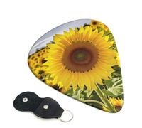 Blooming Sunflowers Guitar Picks 6-Pack - Pick Set (0.46mm / 0.71mm / 0.96mm) Suitable For Guitar And Ukulele Playing