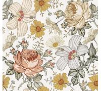 Blooming Wall Multicolor Peony Daisy Peel and Stick Wallpaper Self Adhesive Wall Mural Wall Decor, 14.5 Square Ft/Roll