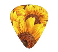 Blooming Yellow Flower Guitar Picks with Organizer Storage Box Guitar Plectrums 12PCS 3 Thickness Thin Medium Heavy 0.46 0.71 0.96mm Guitar Picks For Acoustic Electric or Bass Guitars