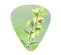 Blooming Yellow Flower Guitar Plectrums 12 Pieces Set :: Comfortable In The Hand With Smooth Edges Three Thicknesses To Match