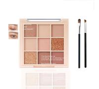 Blooming Your Own Beauty 9-Color Eyeshadow Palette - Featuring Matte, Shimmer, and Glitter Finishes in Warm Nude, Beige, and Rose Tones for Day and Night Looks with Two Makeup Brushes for Precise