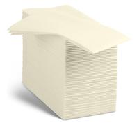 BloominGoods Linen-Feel Cream Paper Napkins - Soft and Absorbent Disposable Dinner Napkins - 100 Pack (12" x 17")