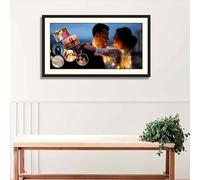 Bloomingtons Direct 100x75cm Black Picture Frames with 61x91.5 White Mat 75x100 Photo Frames with Mount Safe Prexpex Front, Tabletop or Wall Mounted Poster Frame, 75x100cm Frame