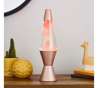 Bloomingtons Direct 14" Lava Lamp LED Bauble Lava Lamp Night Light Lamp Metal Base Mains Decorative Illumination (Pink)