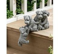 Bloomingtons Direct 4 Schnauzer Dog Garden Ornaments Statue Decorative Stone Effect Higly Detailed Puppy Garden Indoor/Outdoor Decoration Statue