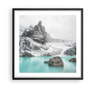 Bloomingtons Direct 50x50cm Picture Frame Without Mat Black, Square Photo Frame with MDF Wood and Acrylic Front Both Ways Mounted Poster Frame for Wall Decoration