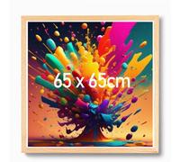 Bloomingtons Direct 65x65cm Square Photo Frame Oak - Square Picture Poster Frames With Safe Perspex Front & Wall Mounting Hooks - Square Frame Oak, 65 x 65 cm