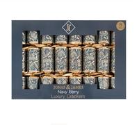 Bloomingtons Direct 8x Premium Christmas Cracker Handmade Snowflake Foilage with Ribbon, Christmas Party Crackers, Family Crackers with Novelty Gifts for Loved Ones, Pack of 8