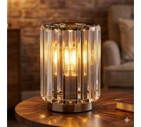 Bloomingtons Direct Acrylic Glass Cordless LED Desk Light USB Rechargeable Desk Lamp Touch Control Night Light with Dimming Decorative Bedside Lamp for Bedroom Living Room Home