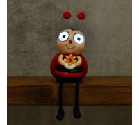 Bloomingtons Direct Animated Eyes Solar Light Ladybird/Honeybee Outdoor Sitting Ornament with Dangly Legs Patio, Fence, Shelves, Auto On At Dusk, No Wiring, Rechargeable Battery Included (Ladybird)