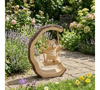 Bloomingtons Direct Bear Garden Statue Ornaments Outdoor Realistic Bear Swinging Decorations Weatherproof Resin Garden Sculptures & Statues For Indoors And Outdoors Home Decor Animal Figures