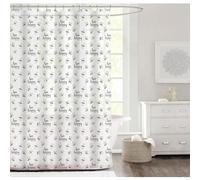 Bloomingtons Direct BEE Happy Shower Curtain Mould Proof & Mildew Resistant and 12 Hooks Stylish and Water Repellent Shower Liner for Bathroom Shower Curtain Liners