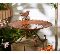 Bloomingtons Direct Bird Bath for Garden, Standing Cast Iron Bird Decoration Garden Bird Bathing Water Bowl Outdoor Birds Drinking Station for Lawn Iron Legs Bird Water Feeder And Bird Bath Bowl