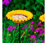 Bloomingtons Direct Bird Baths Birdfeeders with Metal Stake for Garden Lawn Yard Sunflower Dish Bird Feeders Free Standing Flower Birds Feeding Station & Bird Bath Bowl