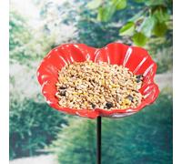 Bloomingtons Direct Cast Iron Poppy Bird Feeder Flower Dish Bird Feeder Wild Bird Nutfeeder Garden Decoration In Ground Prongs Wild Bird Feeder Dish Bath