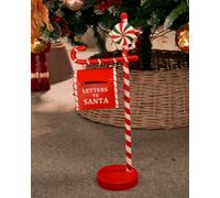 Bloomingtons Direct Christmas Post Box Decoration, Santa Post Box Decorations Letter To Santa Mail Box Red Candy Cane Mailbox, Freestanding Postbox, Indoor Christmas Decoration