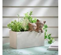 Bloomingtons Direct Decorative Duo Cats Planter Plant Pot Flower Pot Resin Cat Ornament Indoor Outdoor Succulent Planter Suitable for Flowerbed