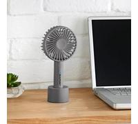 Bloomingtons Direct Handheld Fan, Mini Hand Fan USB Rechargeable Fans and Battery Operated 3 Adjustable Speeds 4 Hour Run Time Mini Handheld and Freestanding Desk Fan