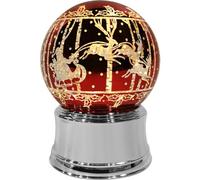 Bloomingtons Direct LED Santa Sleigh Glitter Spinning Snow Globe Decorative Warm Light Rotating Snow Globe Christmas Ornament
