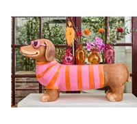 Bloomingtons Direct Long sausage Dog Plant Stand Indoor/Outdoor Decorative Large Summer Duchshund Dog Plant Table Small/Medium Planter Pot Holder, Plant Table for Garden, Home