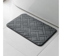 Bloomingtons Direct Memory Foam Bath Mat 40 x 60CM Extra Soft Non-Slip, Super Water Absorbent Bath Mats for Bathroom Floor Machine Friendly Bath Rug Foot Mat, Dark Grey