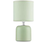 Bloomingtons Direct Mini Bedside Table Lamp with Green Base and Polyester Fabric Lampshade, Main Operated Table Lamp for Living Room, Bedroom