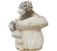 Bloomingtons Direct Mushroom Hedgehog Planter Holder Cement Sculpture Garden Plant Container for Outdoor Indoor Realistic Planter Pot