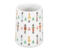 Bloomingtons Direct Nutcracker Bathroom Tumbler, White Festive Nutcracker Toothbrush Holder Cup Christmas Toothbrush Tumbler for Bathroom Vanities