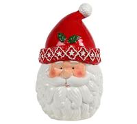 Bloomingtons Direct Santa Claus Cookie Jar Large Ceramic Storage Jar with Lid Cookie Storage Jar Novelty Christmas Biscuit Barrel with Lid