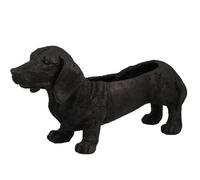 Bloomingtons Direct Sausage Dog Figure Planter Holder Magnesia Dog Sculpture Garden Plant Container for Outdoor Indoor Realistic Planter Pot