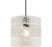 Bloomingtons Direct Silver Moroccan Ceiling Pendant Drum Light Shade for Living Room Bedroom Hallway LED Bulbs Included, Hanging Pendant Lampshade Decoration