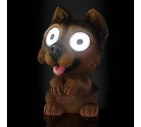 Bloomingtons Direct Solar Lights Outdoor Garden Dog Figurine with Illuminated Eyes Wireless Automatic Solar Light Garden Ornament 6-8 Hours Light Output