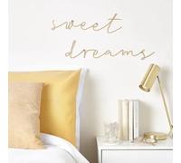 Bloomingtons Direct SWEET DREAMS Metal Letter Wall Art Gold Finish Wall Mounted Wire Words Art, Sign and Plaque for Bedroom Study Room Living Room