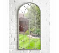 Bloomingtons Direct Window Wall Mirror Indoor Outdoor Vintage Style Arched Window Mirror Home Garden, Grey